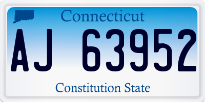 CT license plate AJ63952