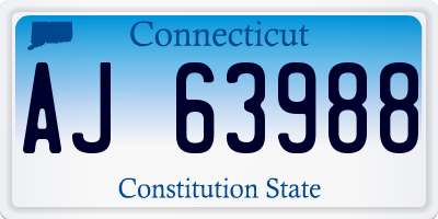 CT license plate AJ63988