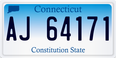 CT license plate AJ64171
