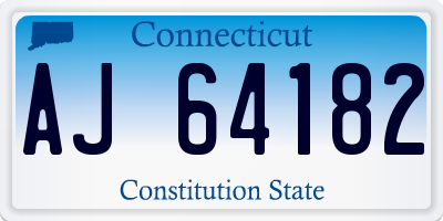 CT license plate AJ64182