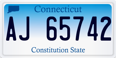 CT license plate AJ65742