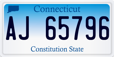 CT license plate AJ65796