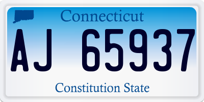 CT license plate AJ65937
