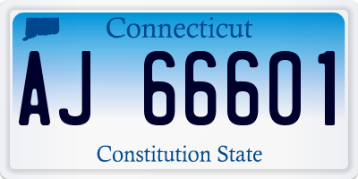 CT license plate AJ66601