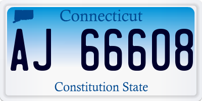 CT license plate AJ66608