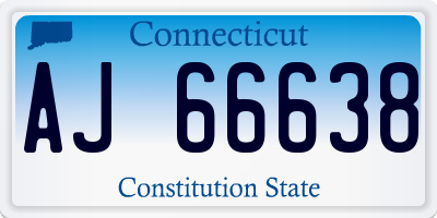 CT license plate AJ66638