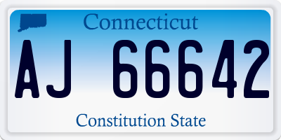 CT license plate AJ66642