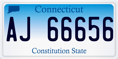 CT license plate AJ66656