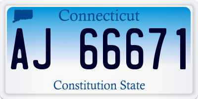 CT license plate AJ66671