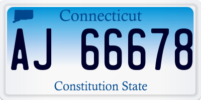 CT license plate AJ66678