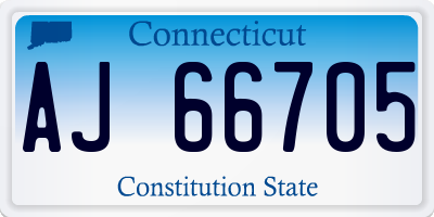 CT license plate AJ66705