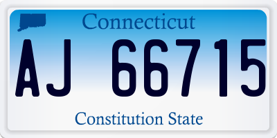 CT license plate AJ66715