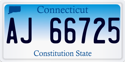 CT license plate AJ66725