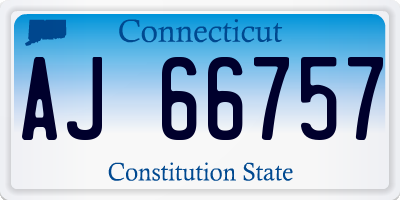 CT license plate AJ66757