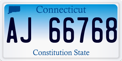 CT license plate AJ66768