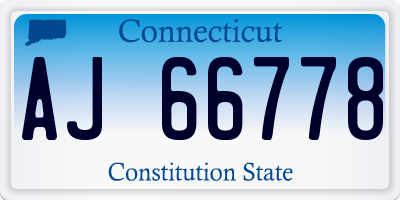 CT license plate AJ66778