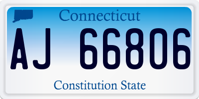 CT license plate AJ66806