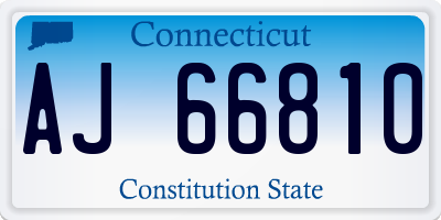 CT license plate AJ66810
