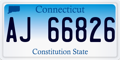 CT license plate AJ66826