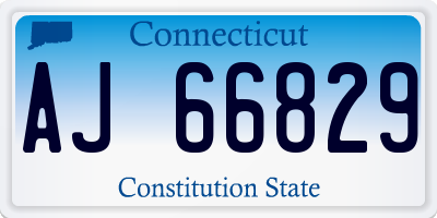 CT license plate AJ66829