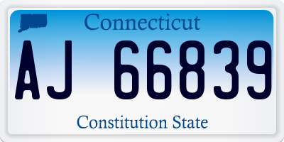 CT license plate AJ66839