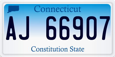 CT license plate AJ66907