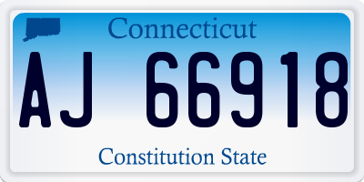 CT license plate AJ66918