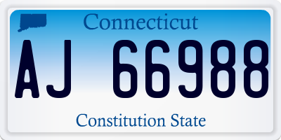 CT license plate AJ66988