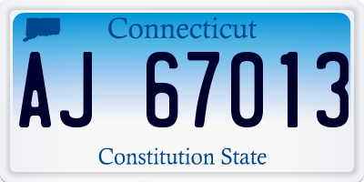 CT license plate AJ67013