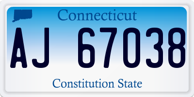 CT license plate AJ67038
