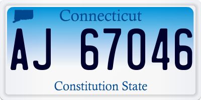 CT license plate AJ67046
