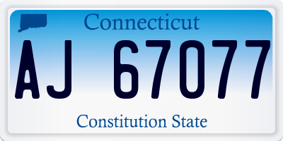CT license plate AJ67077