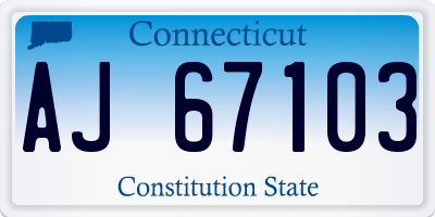 CT license plate AJ67103