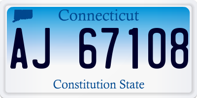 CT license plate AJ67108