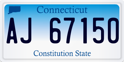 CT license plate AJ67150