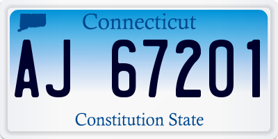 CT license plate AJ67201