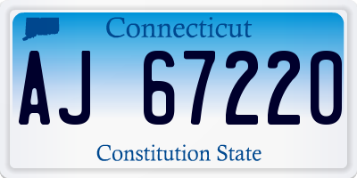 CT license plate AJ67220