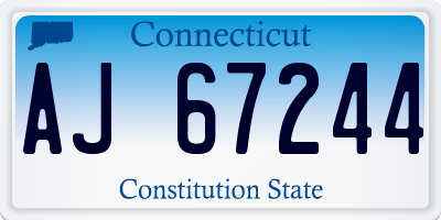 CT license plate AJ67244