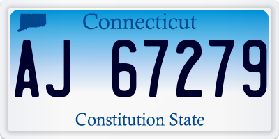 CT license plate AJ67279