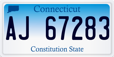 CT license plate AJ67283