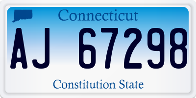 CT license plate AJ67298