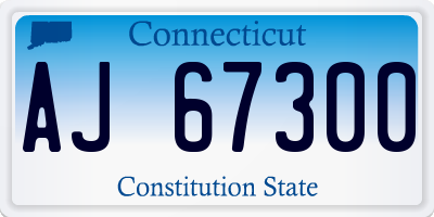 CT license plate AJ67300