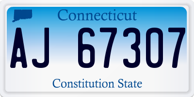CT license plate AJ67307