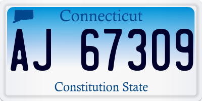 CT license plate AJ67309