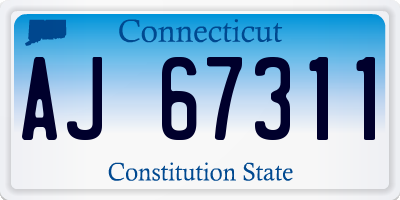 CT license plate AJ67311