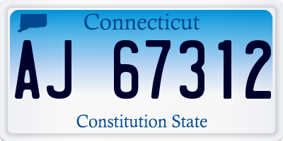 CT license plate AJ67312