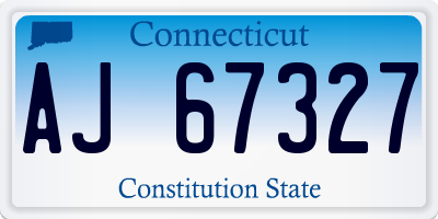 CT license plate AJ67327