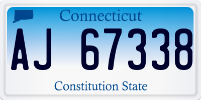 CT license plate AJ67338