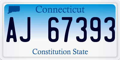 CT license plate AJ67393