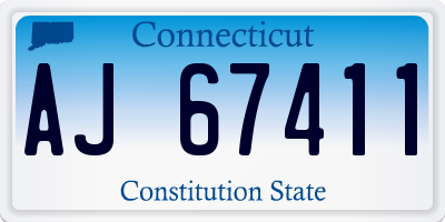 CT license plate AJ67411